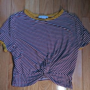 Gaze Striped Twist-Front Crop Top from TJMaxx
